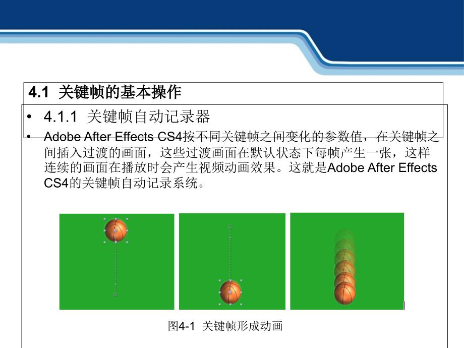 第4章关键帧动画和技巧aftereffectscs4影视后期设计与制作教学课件