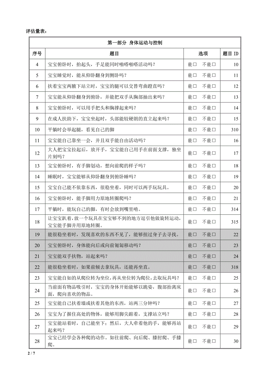 03岁婴幼儿综合能力发展评估量表8月龄