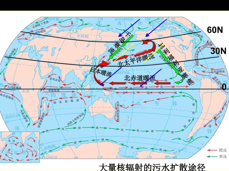 世界表层洋流的分布