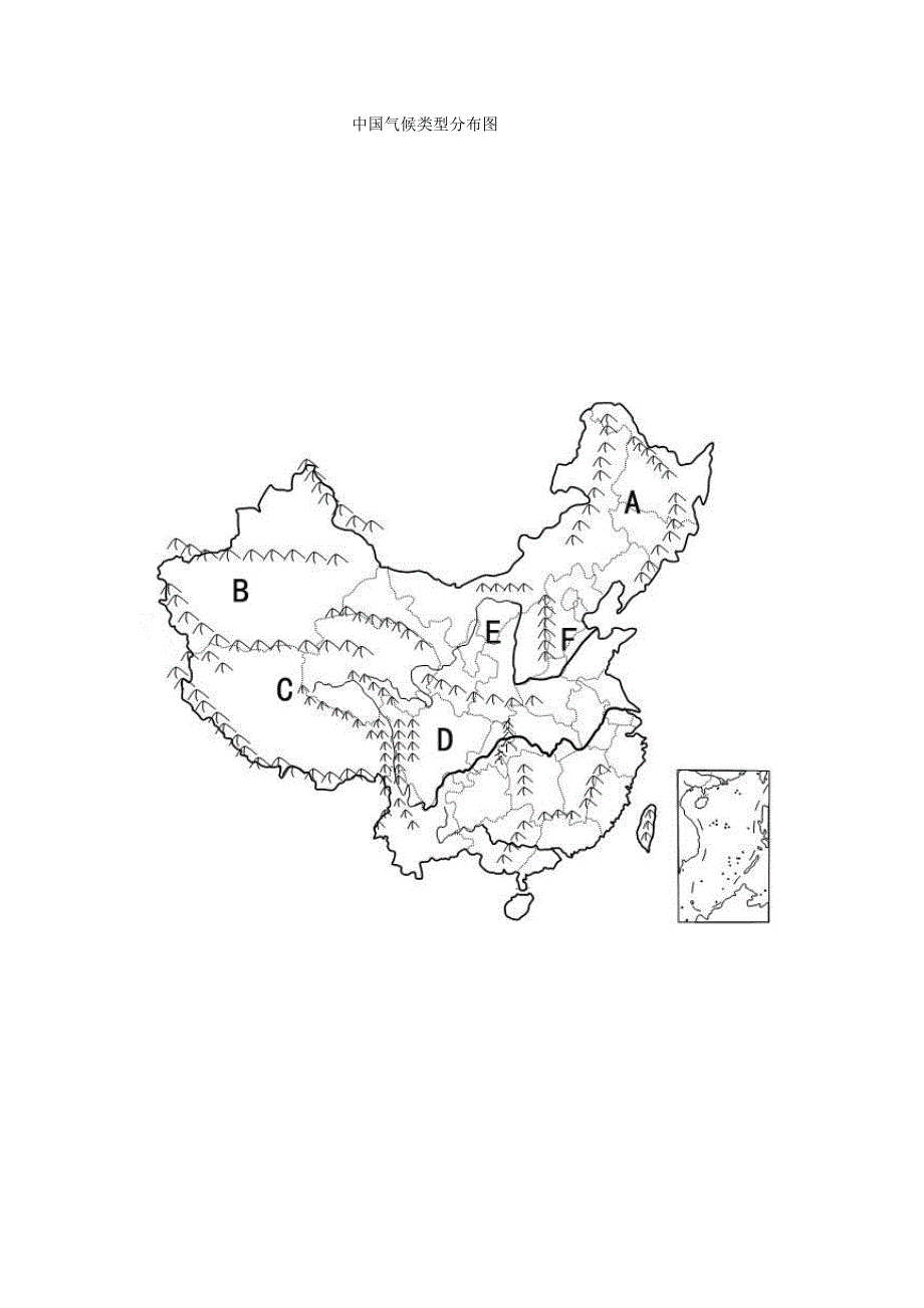 中國地形氣候政區空白圖