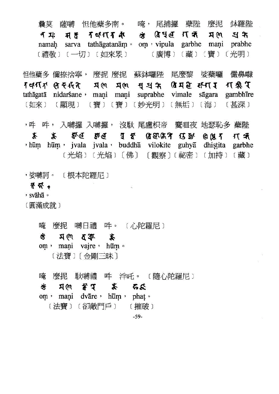 大宝广博楼阁善住秘密陀罗尼