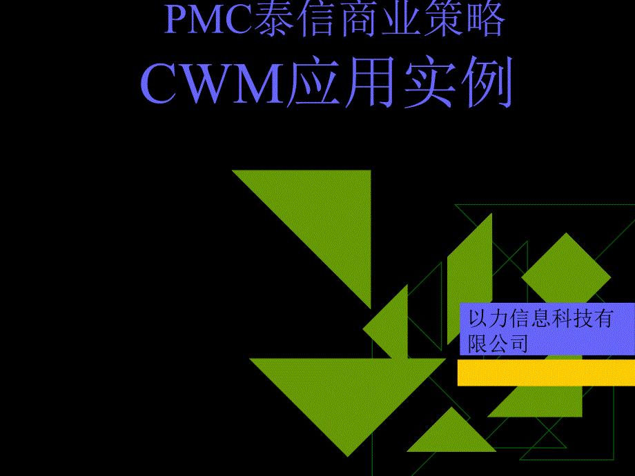 pmc泰信商业策略cwm应用实例